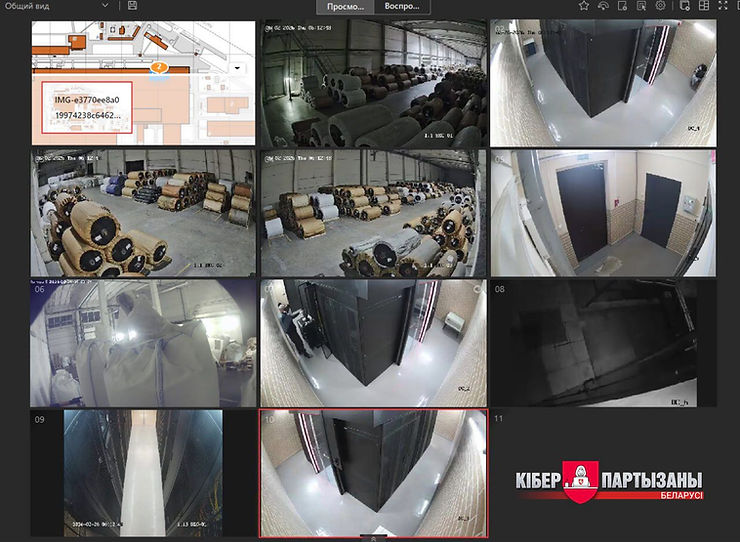 Security camera footage from the Khimvolokno facility